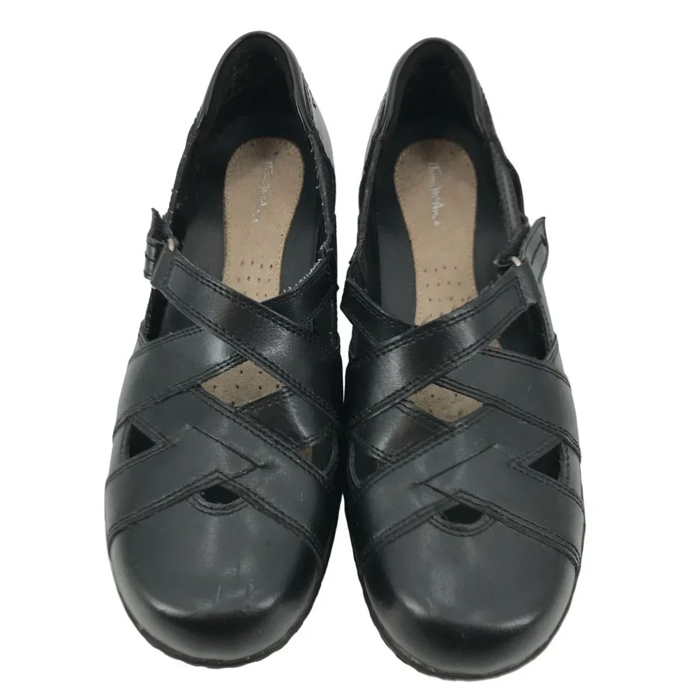 Thom McAn Womens Black Dorthey Adjustable Strap Loafer Size 8W 4895137741287 - Picture 2 of 12